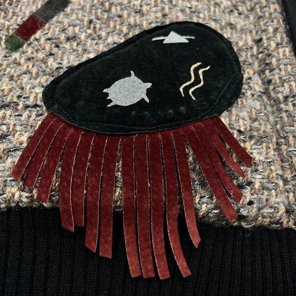 Vintage SFR Santa Fe re-creations Hand Painted Wool Suede Western Jacket - Picture 10 of 16